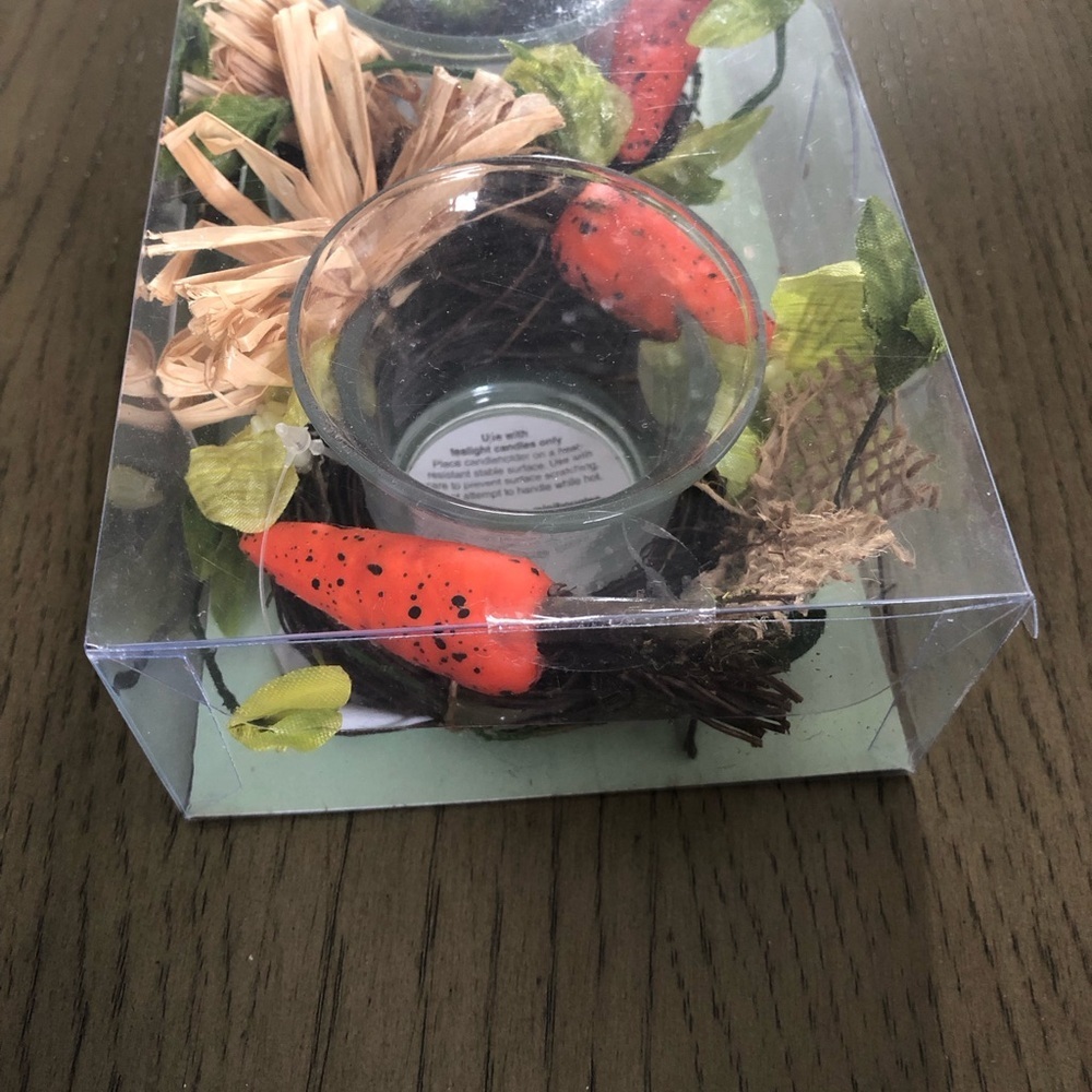 Pier 1 Imports Easter/Spring Decorative Tealight Carrot Wreath Ensemble Set NEW! - Picture 5 of 7